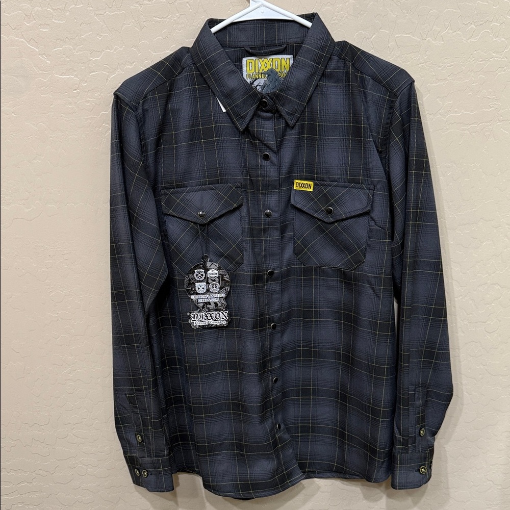 DIXXON Dark Gray/black Plaid Womens Shirt